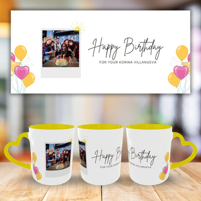 Customized Coffee Mugs For Birthday in Yellow