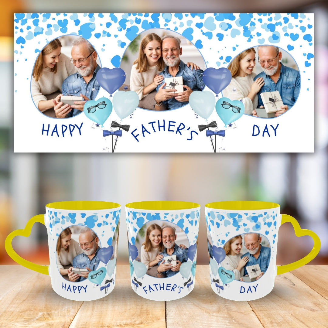 Customized Coffee Mugs For Dad in Yellow ( Your Super Hero )