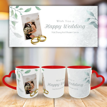 Customized Coffee Mugs in red ( Wedding Gift For Couple )