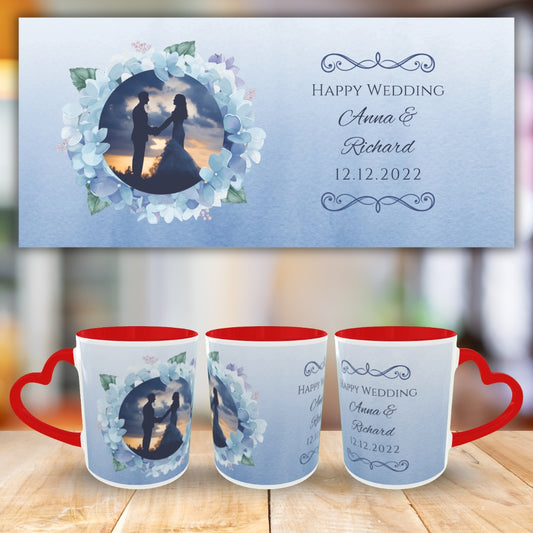 Customized Coffee Mugs in red ( Wedding Gift For Couple )