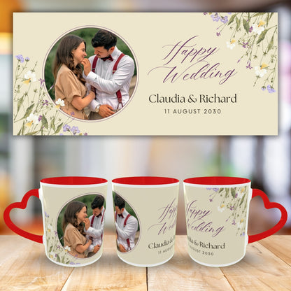Customized Coffee Mugs in red ( Wedding Gift For Couple )