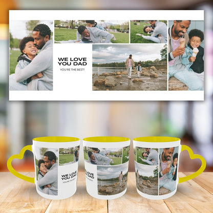 Customized Coffee Mugs For Dad in Yellow ( Your Super Hero )