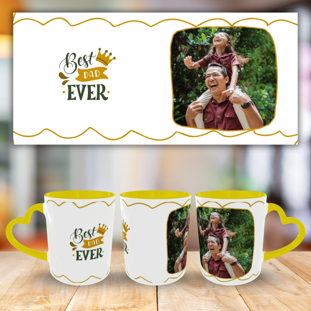 Customized Coffee Mugs For Dad in Yellow ( Your Super Hero )