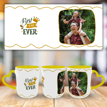 Customized Coffee Mugs For Dad in Yellow ( Your Super Hero )