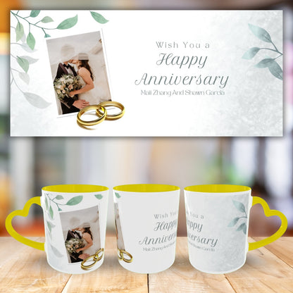 Customized Coffee Mugs For Couple in Yellow ( anniversary )