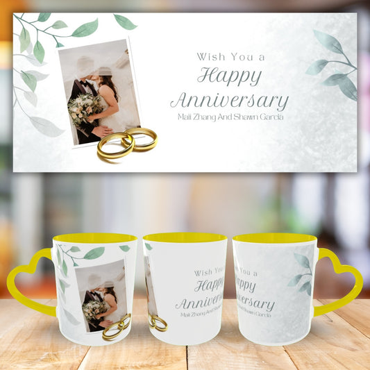 Customized Coffee Mugs For Couple in Yellow ( anniversary )