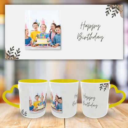 Customized Coffee Mugs For Birthday in Yellow