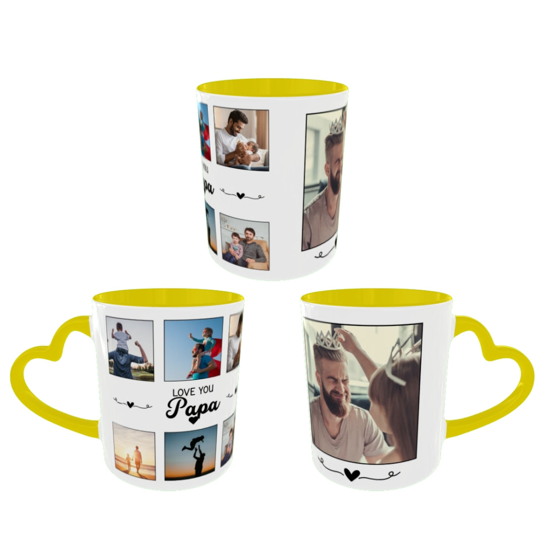 Customized Coffee Mugs For Dad in Yellow ( Your Super Hero )