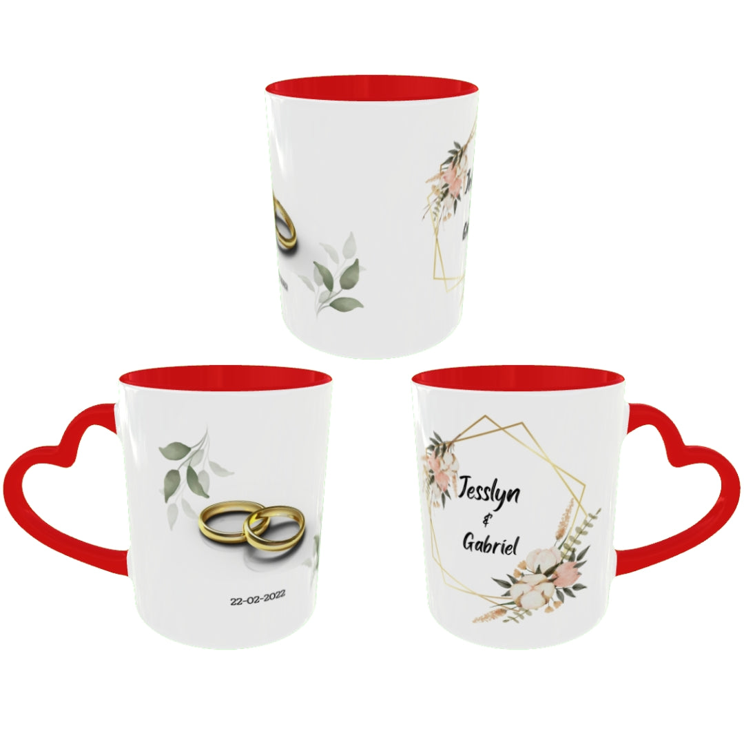 Customized Coffee Mugs in red ( Wedding Gift For Couple )