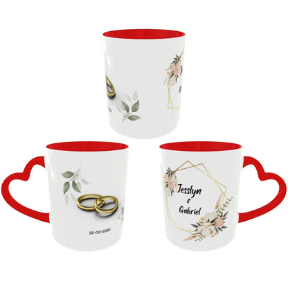 Customized Coffee Mugs in red ( Wedding Gift For Couple )