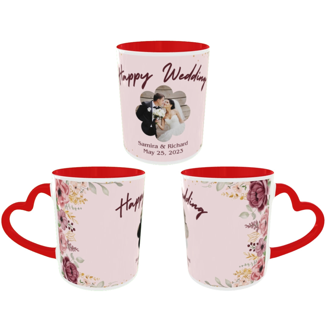 Customized Coffee Mugs in red ( Wedding Gift For Couple )