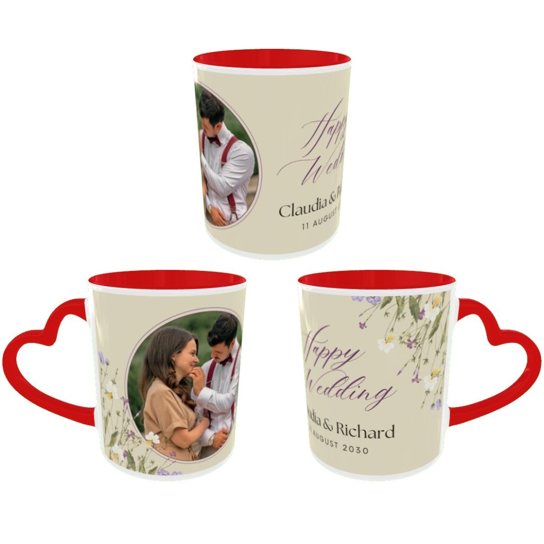 Customized Coffee Mugs in red ( Wedding Gift For Couple )