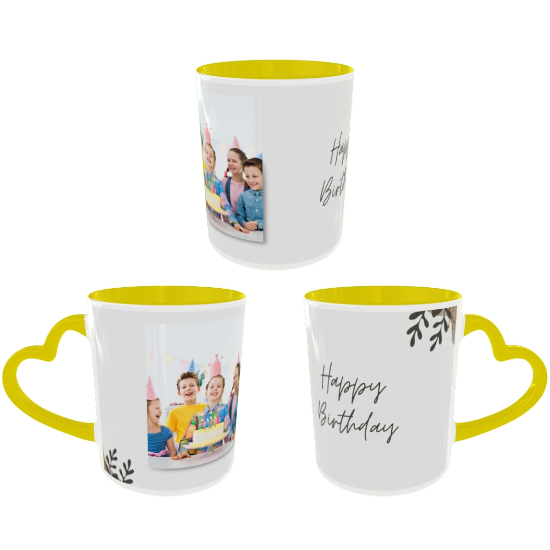 Customized Coffee Mugs For Birthday in Yellow