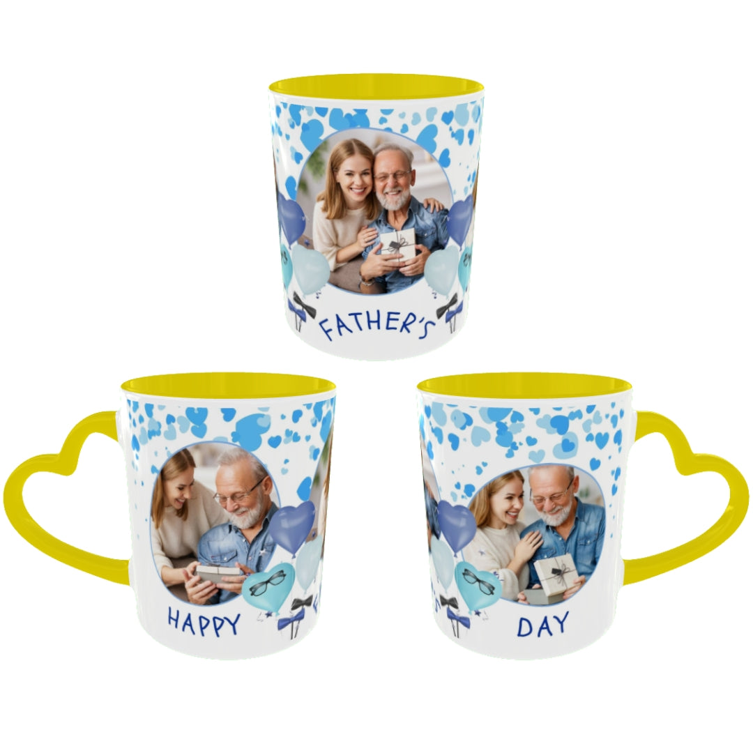 Customized Coffee Mugs For Dad in Yellow ( Your Super Hero )
