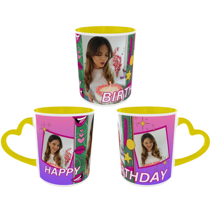 Customized Coffee Mugs For Birthday in Yellow