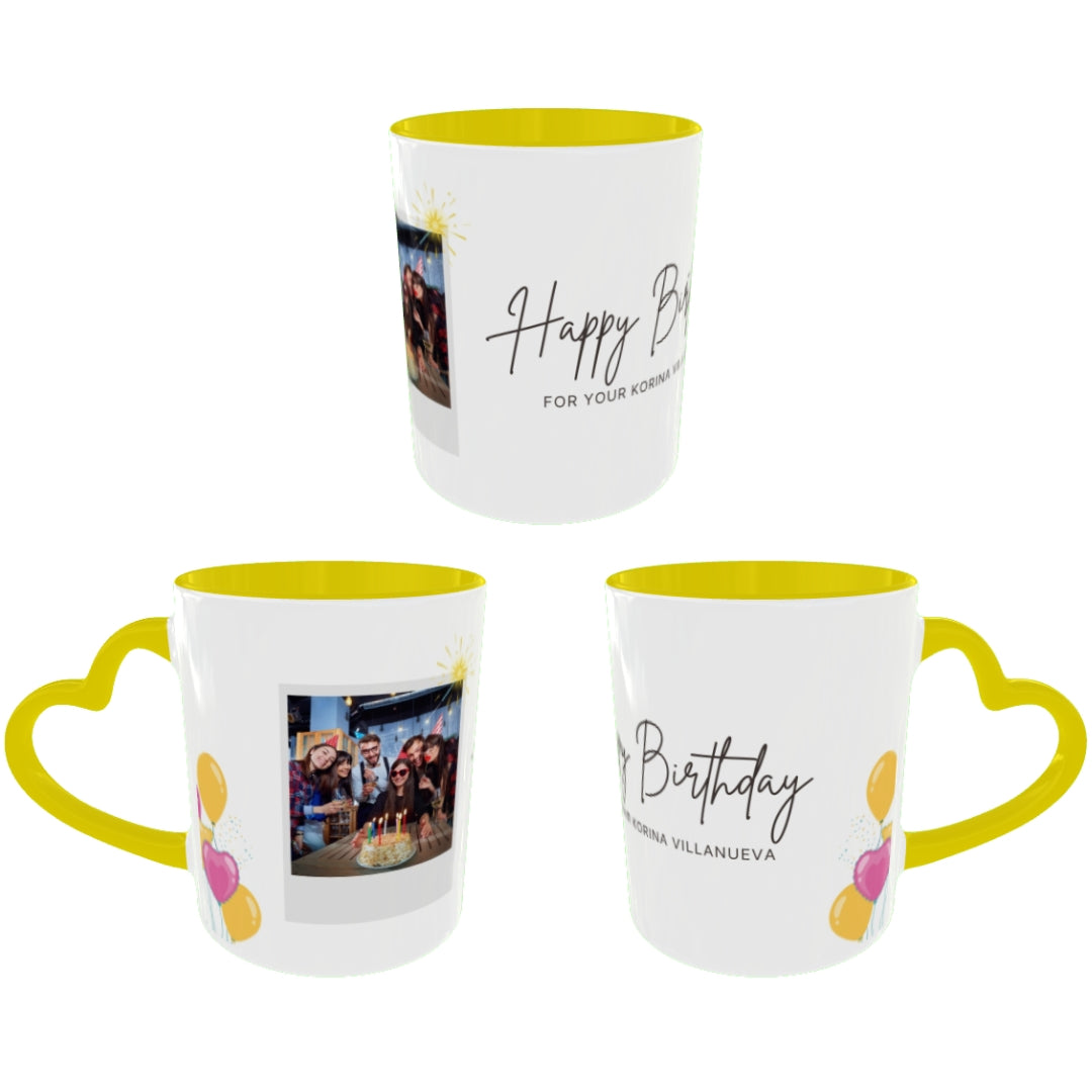 Customized Coffee Mugs For Birthday in Yellow