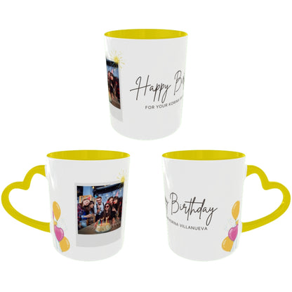 Customized Coffee Mugs For Birthday in Yellow