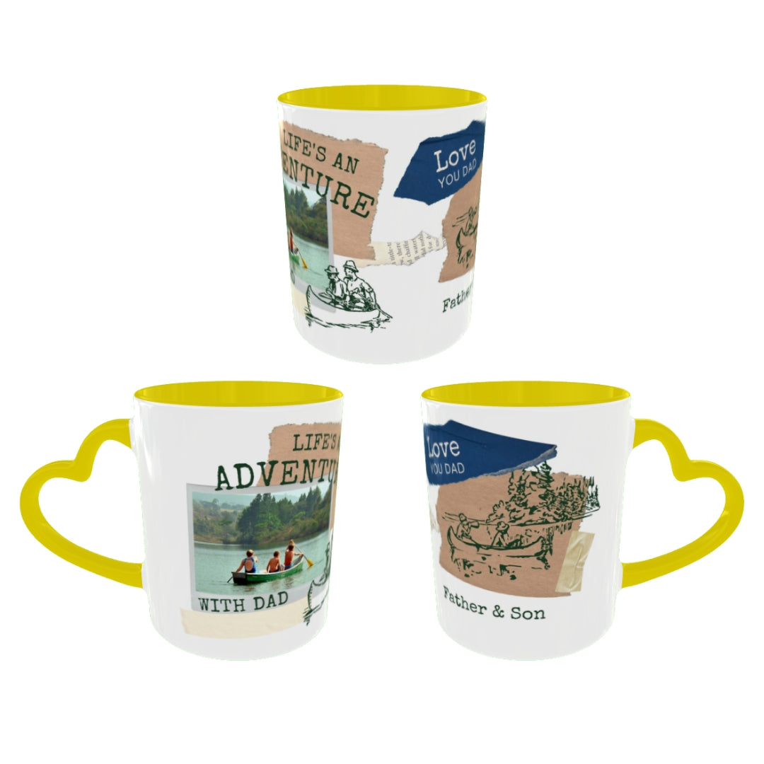 Customized Coffee Mugs For Dad in Yellow ( Your Super Hero )