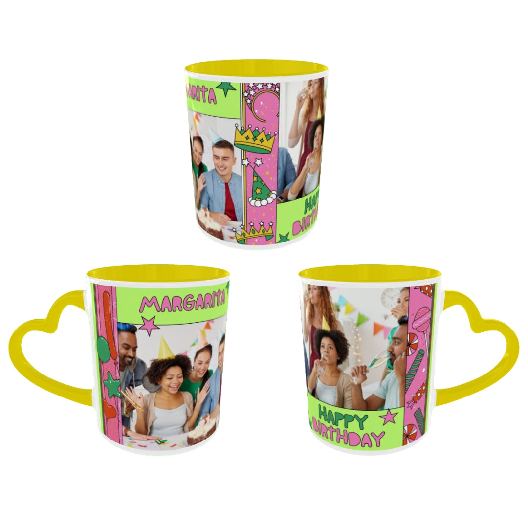 Customized Coffee Mugs For Birthday in Yellow