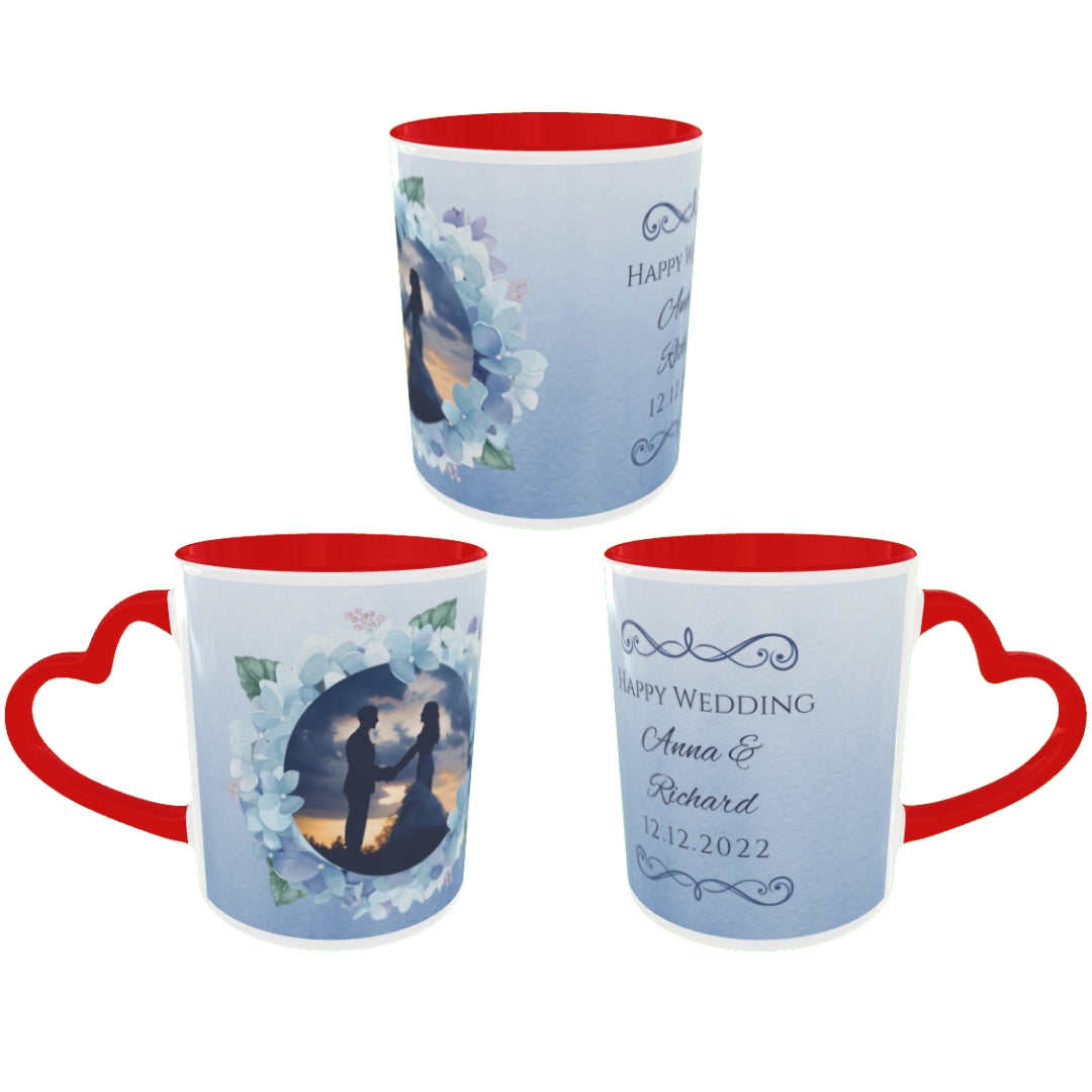 Customized Coffee Mugs in red ( Wedding Gift For Couple )