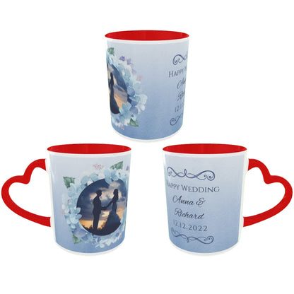 Customized Coffee Mugs in red ( Wedding Gift For Couple )