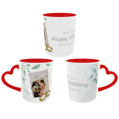 Customized Coffee Mugs in red ( Wedding Gift For Couple )