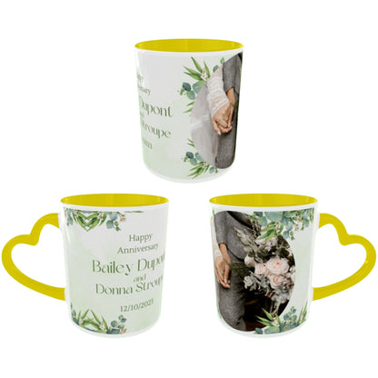 Customized Coffee Mugs For Couple in Yellow ( anniversary )