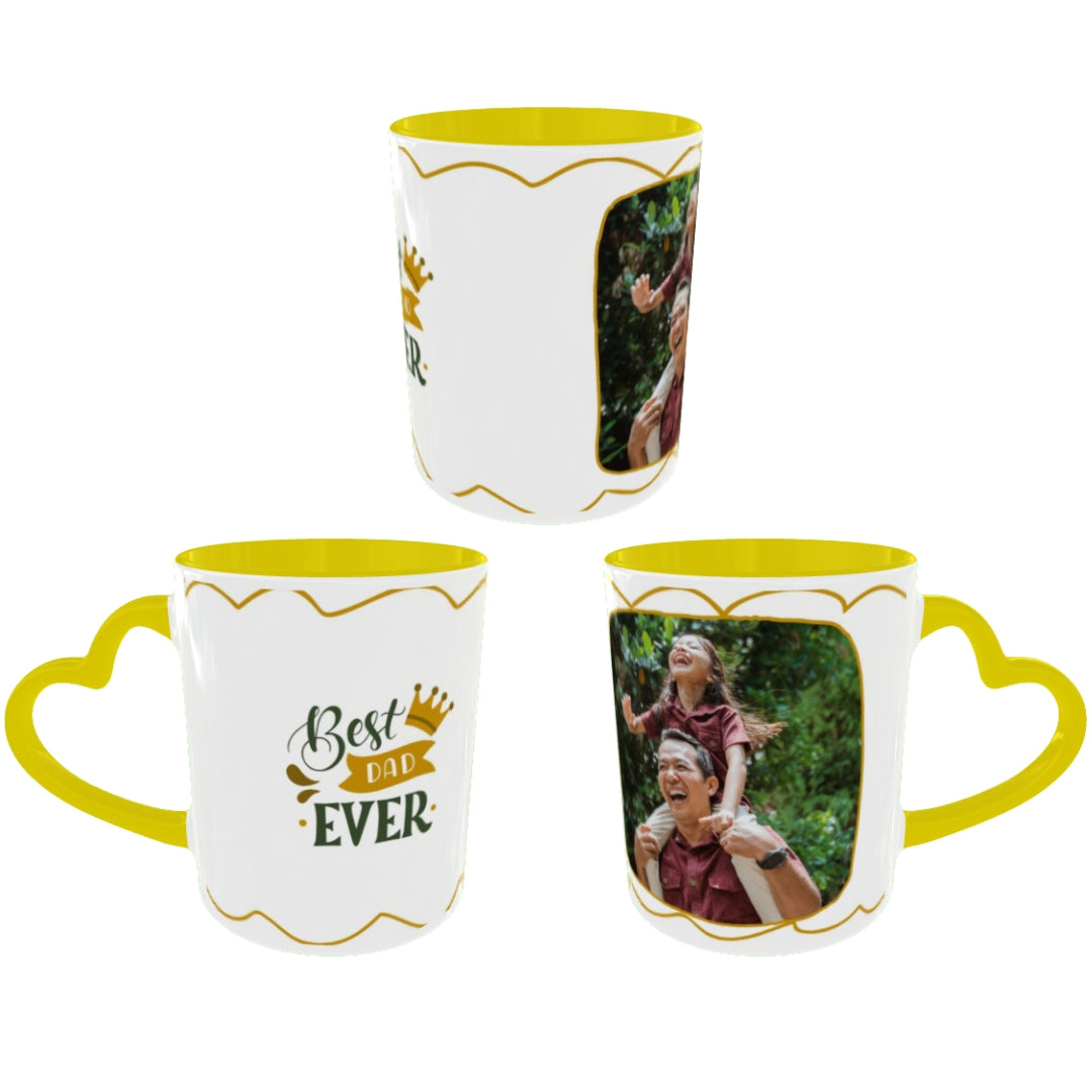 Customized Coffee Mugs For Dad in Yellow ( Your Super Hero )