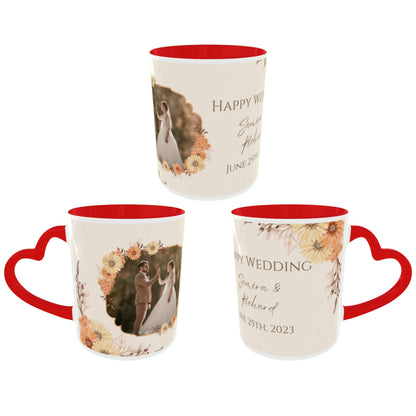 Customized Coffee Mugs in red ( Wedding Gift For Couple )