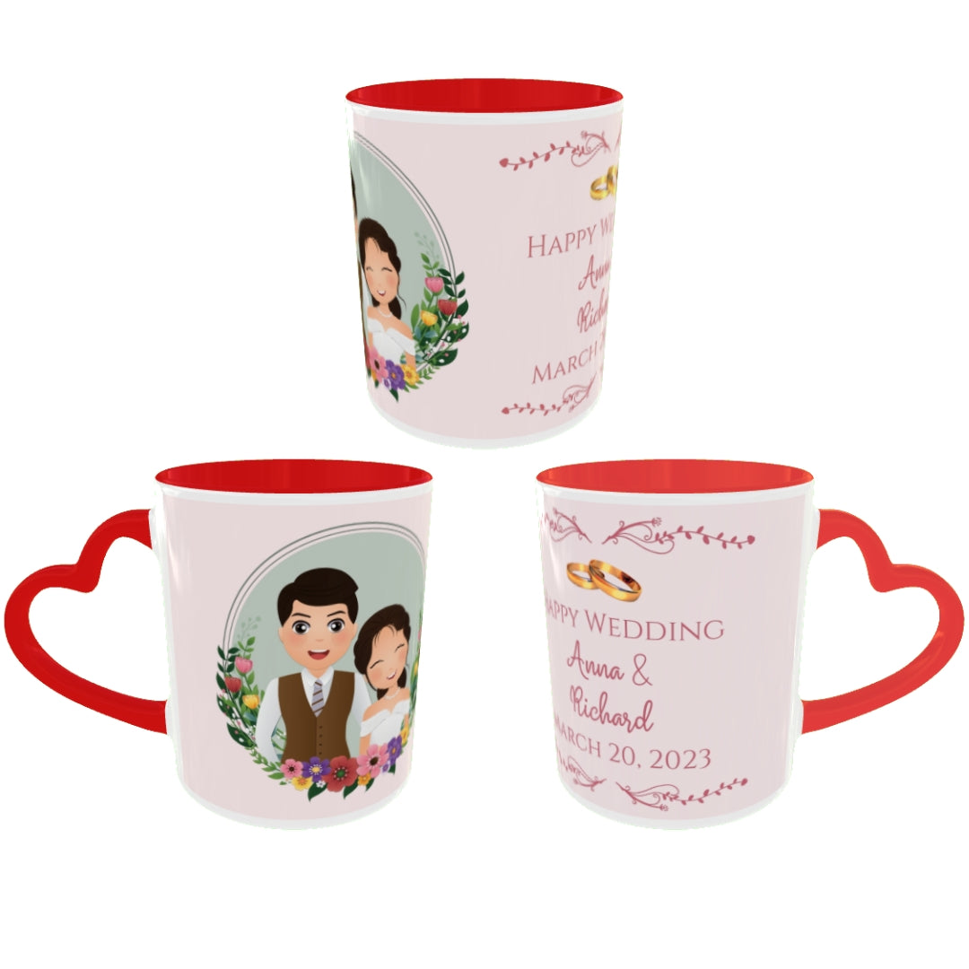 Customized Coffee Mugs in red ( Wedding Gift For Couple )
