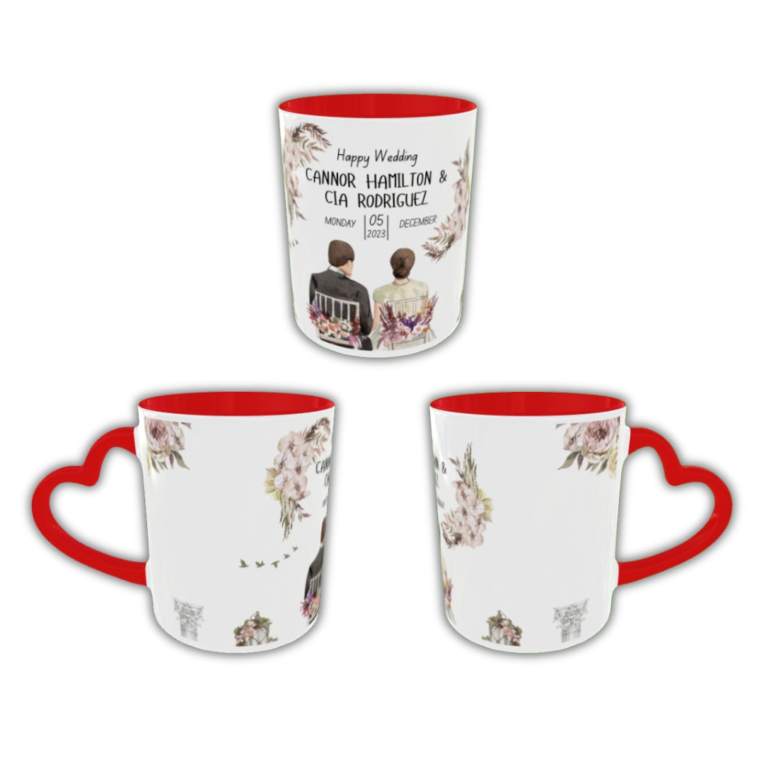 Customized Coffee Mugs in red ( Wedding Gift For Couple )