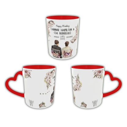 Customized Coffee Mugs in red ( Wedding Gift For Couple )