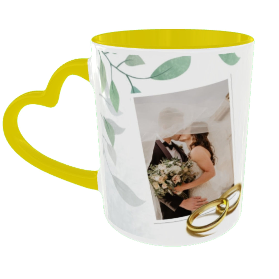 Customized Coffee Mugs For Couple in Yellow ( anniversary )