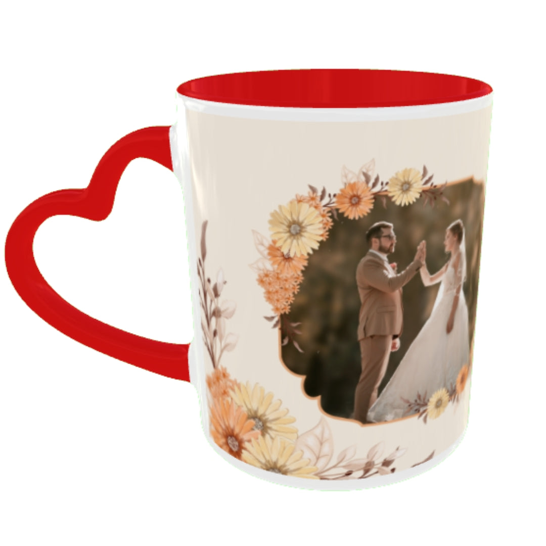 Customized Coffee Mugs in red ( Wedding Gift For Couple )