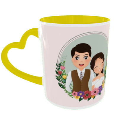 Customized Coffee Mugs For Couple in Yellow ( anniversary )