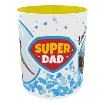 Customized Coffee Mugs For Dad in Yellow ( Your Super Hero )