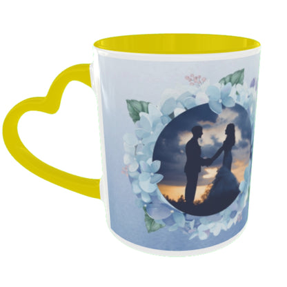 Customized Coffee Mugs For Couple in Yellow ( anniversary )