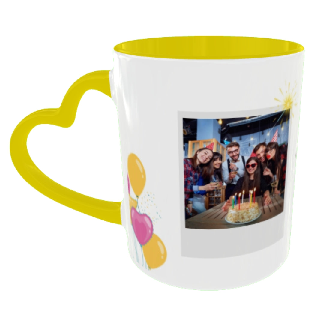 Customized Coffee Mugs For Birthday in Yellow