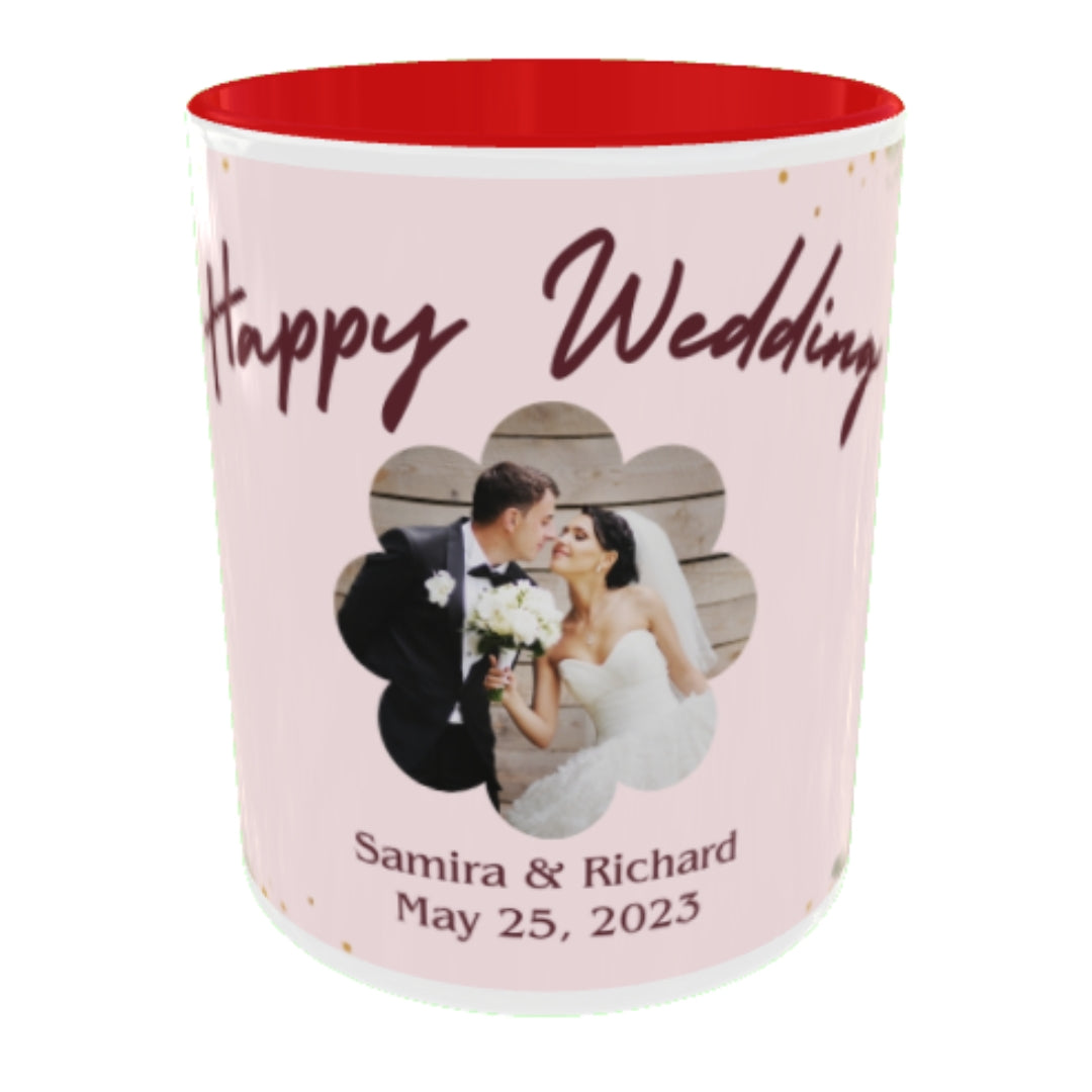 Customized Coffee Mugs in red ( Wedding Gift For Couple )