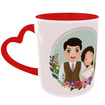 Customized Coffee Mugs in red ( Wedding Gift For Couple )