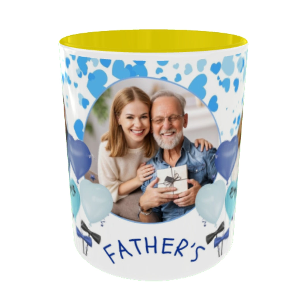 Customized Coffee Mugs For Dad in Yellow ( Your Super Hero )