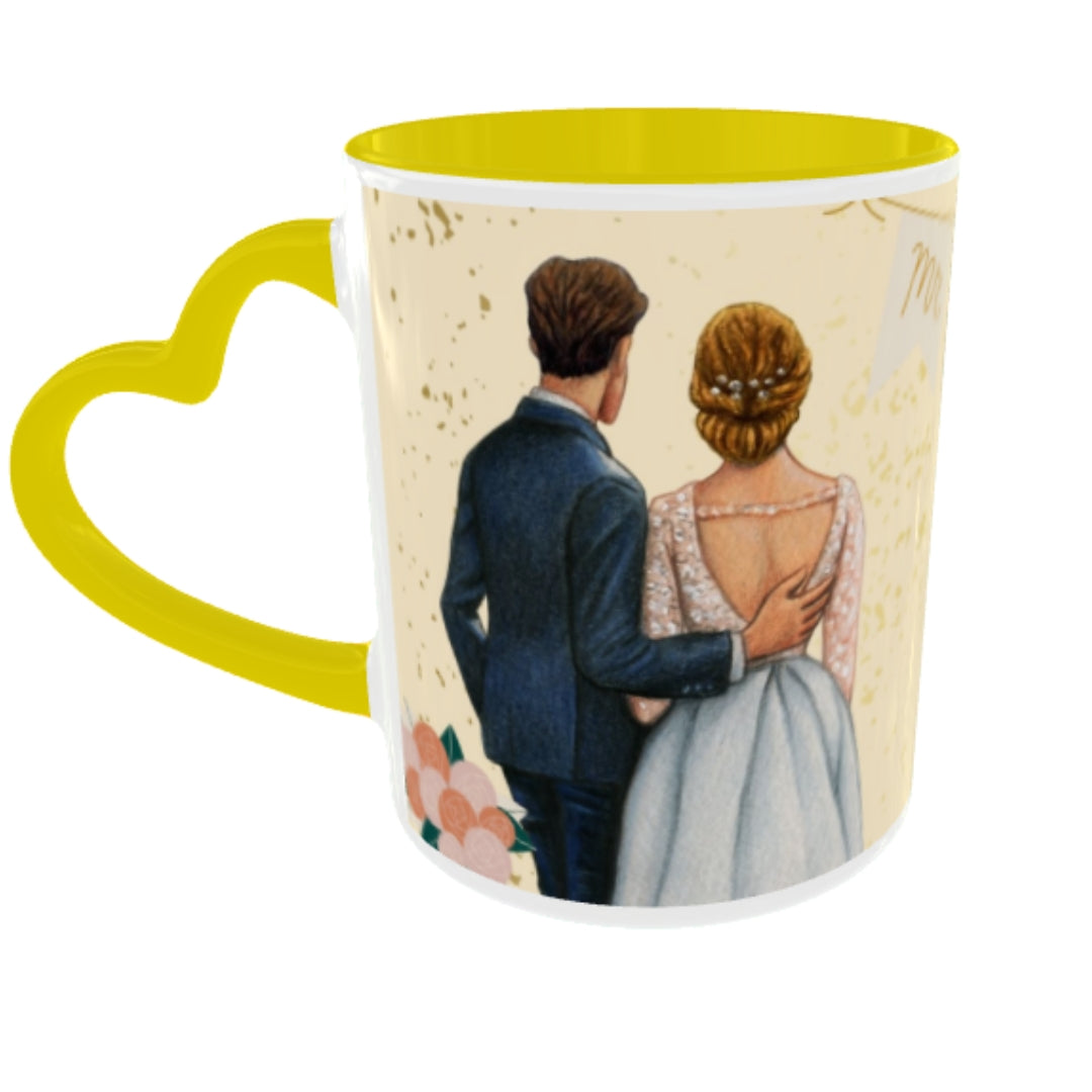 Customized Coffee Mugs For Couple in Yellow ( anniversary )