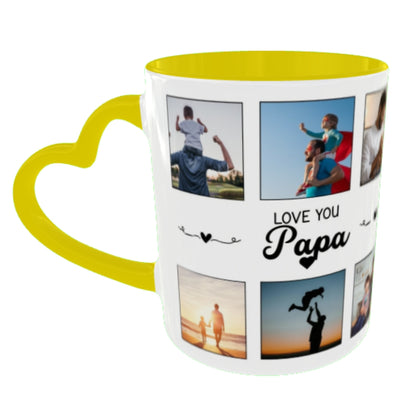Customized Coffee Mugs For Dad in Yellow ( Your Super Hero )