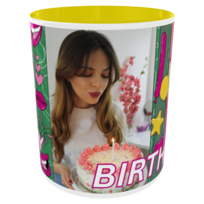 Customized Coffee Mugs For Birthday in Yellow