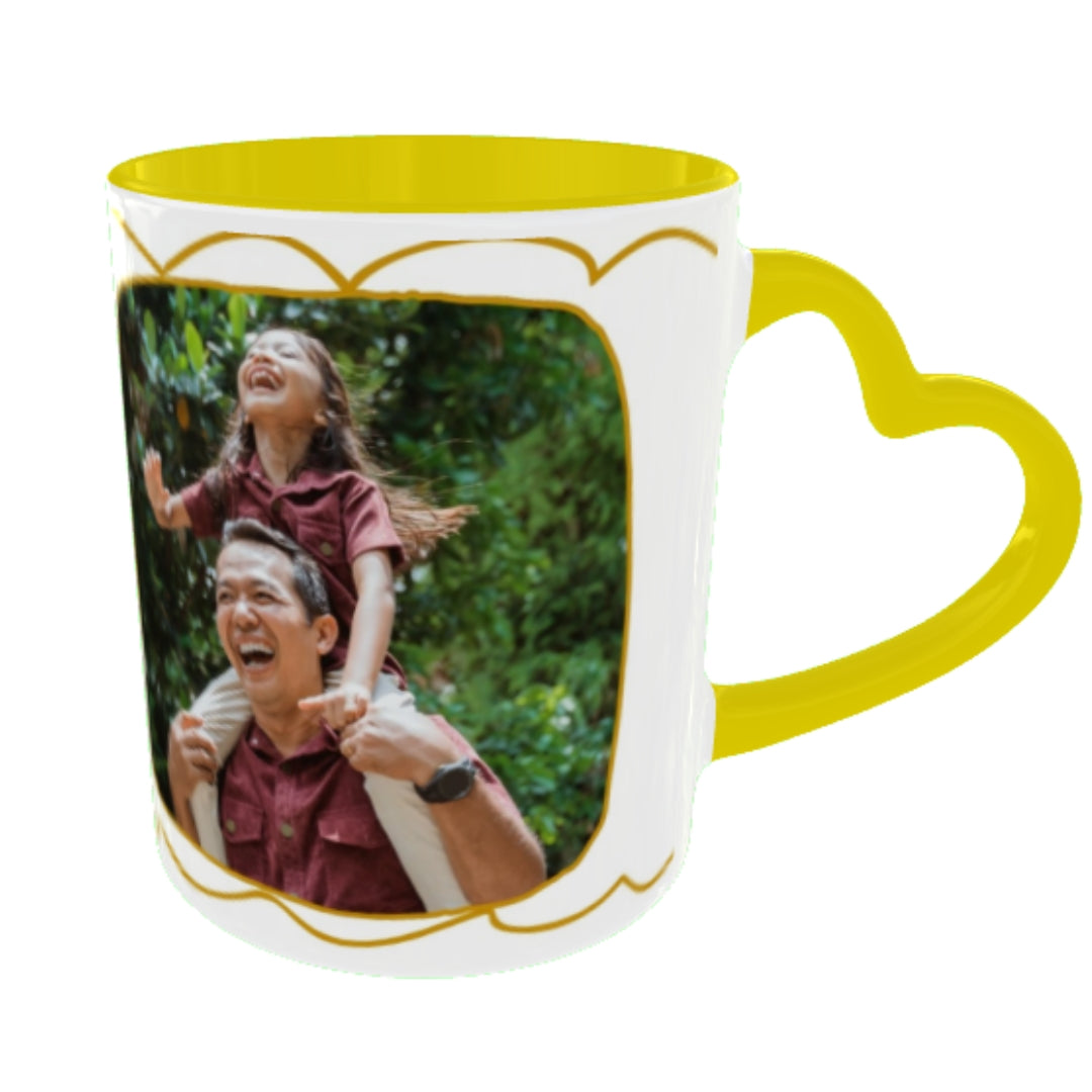 Customized Coffee Mugs For Dad in Yellow ( Your Super Hero )