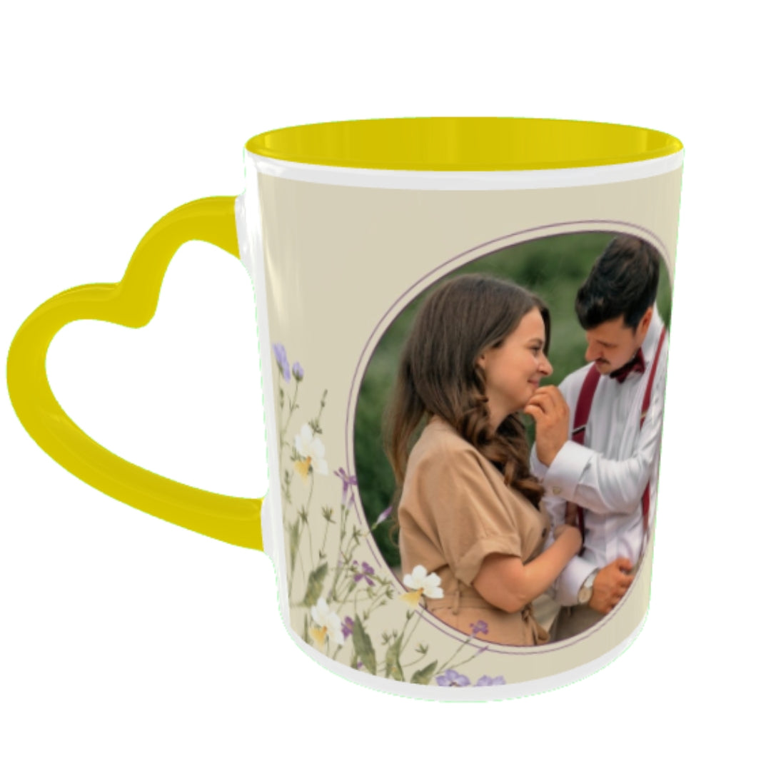 Customized Coffee Mugs For Couple in Yellow ( anniversary )