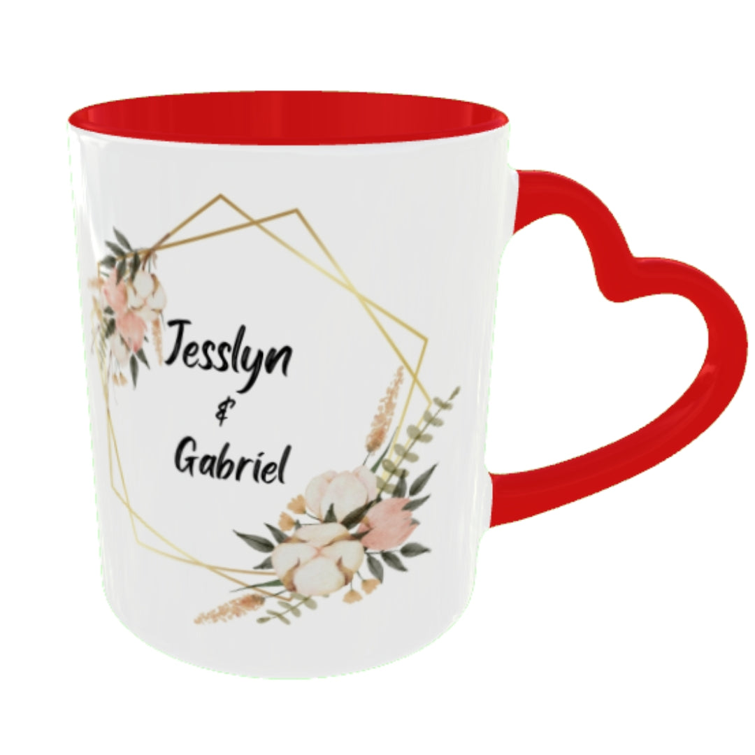 Customized Coffee Mugs in red ( Wedding Gift For Couple )