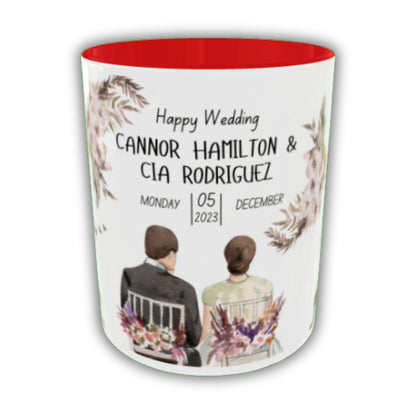 Customized Coffee Mugs in red ( Wedding Gift For Couple )