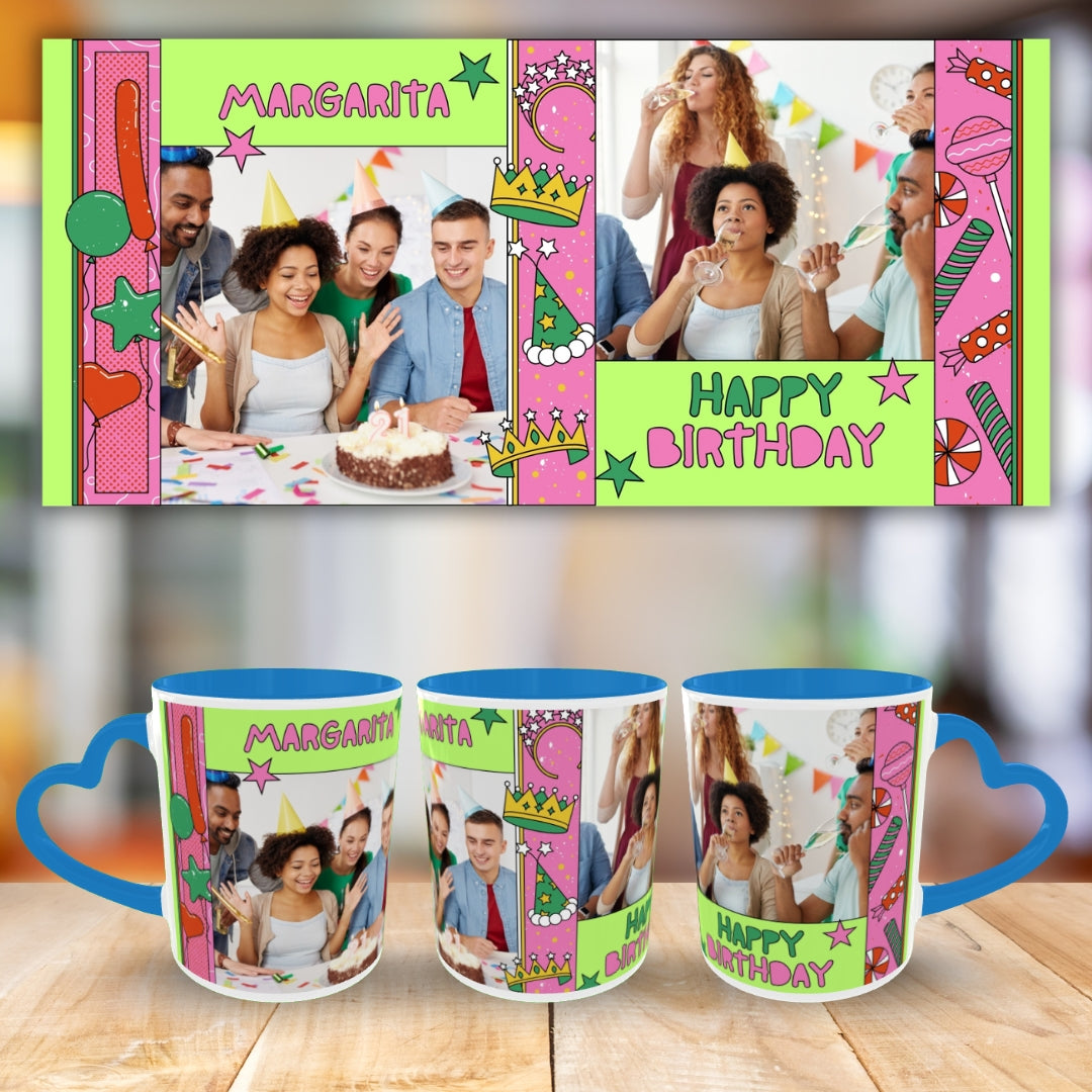 Customized Coffee Mugs For Birthday in Blue