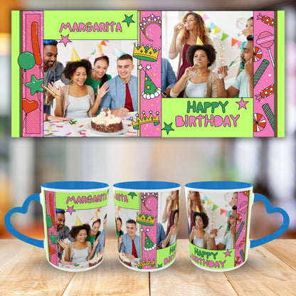 Customized Coffee Mugs For Birthday in Blue